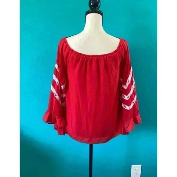 ⭐️ VaVa by joy Han off the shoulder red top in size xs - Picture 3 of 6